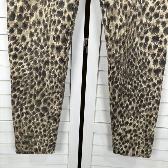 NWOT J McLaughlin Baxter Safari Jeans‎ Leopard Print Zip Ankle Size 8 Pants - Picture 4 of 11